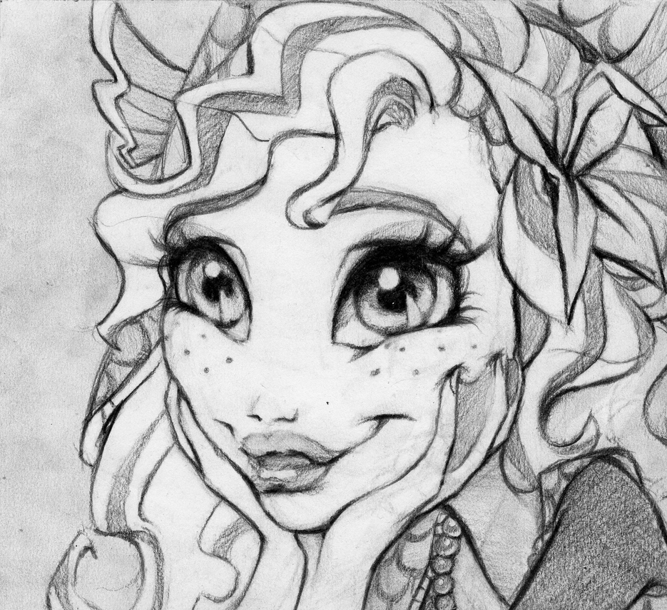 face portrait of lagoona blue coloring pages - photo #32