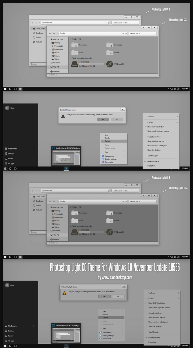 Photoshop CC Dark and Light Theme for Win10