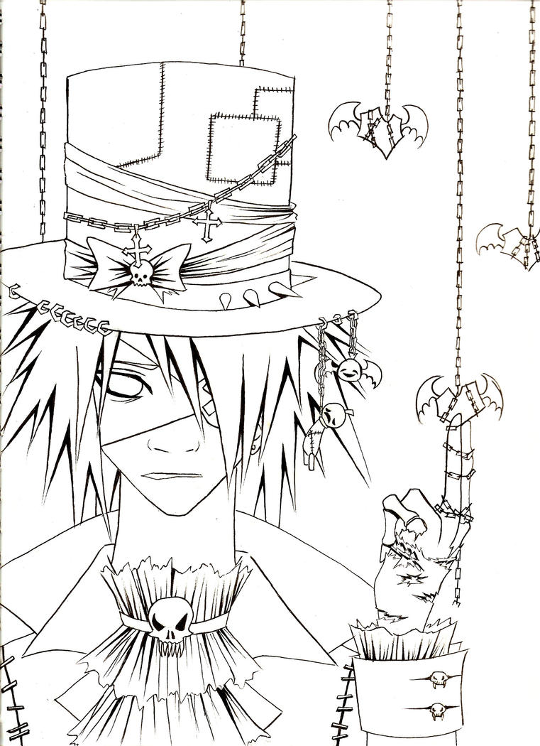 Creepy Anime Coloring Pages 1