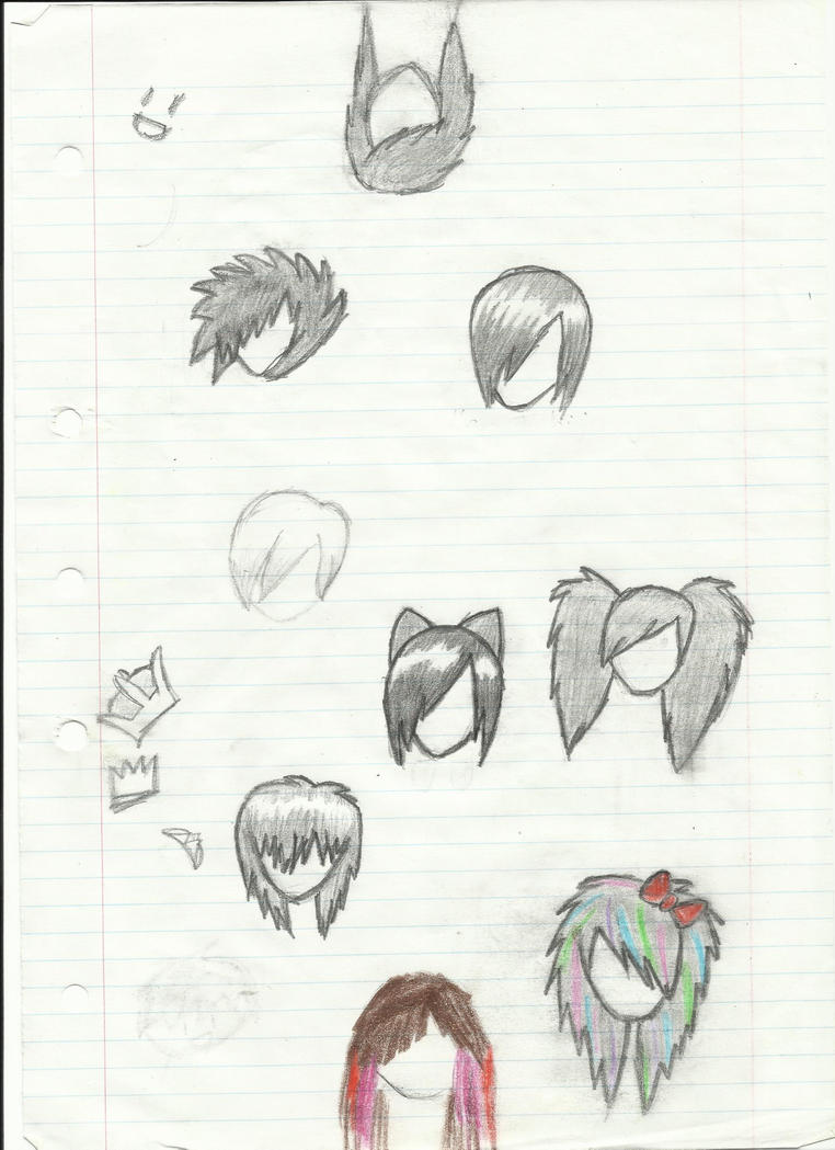 various 'emo' hairstyles by Echo-moonsky on DeviantArt