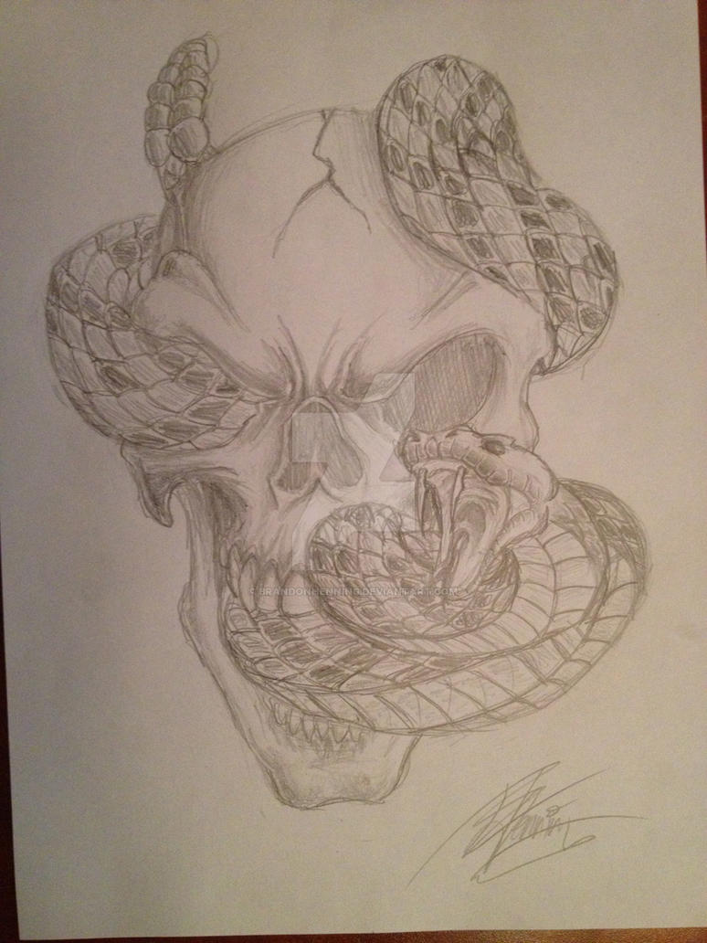 Skull and Snake Tattoo Design by BrandonHenning on DeviantArt