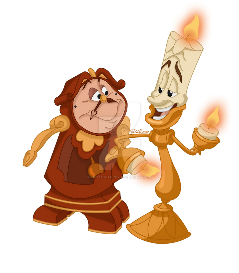 Cogsworth and Lumiere - colored by Rob-lightning on DeviantArt